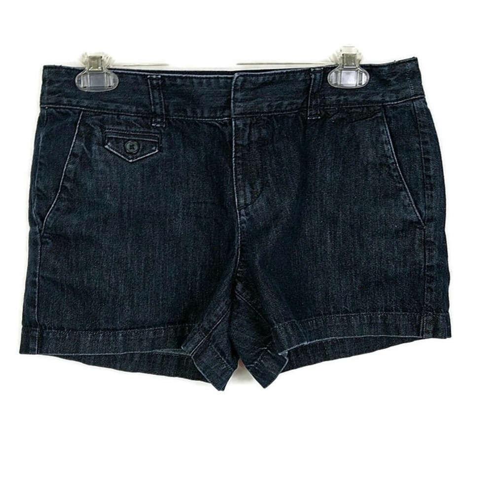 Ann Taylor Loft Womens sz 4 Shorts Solid Blue Denim Dark Wash